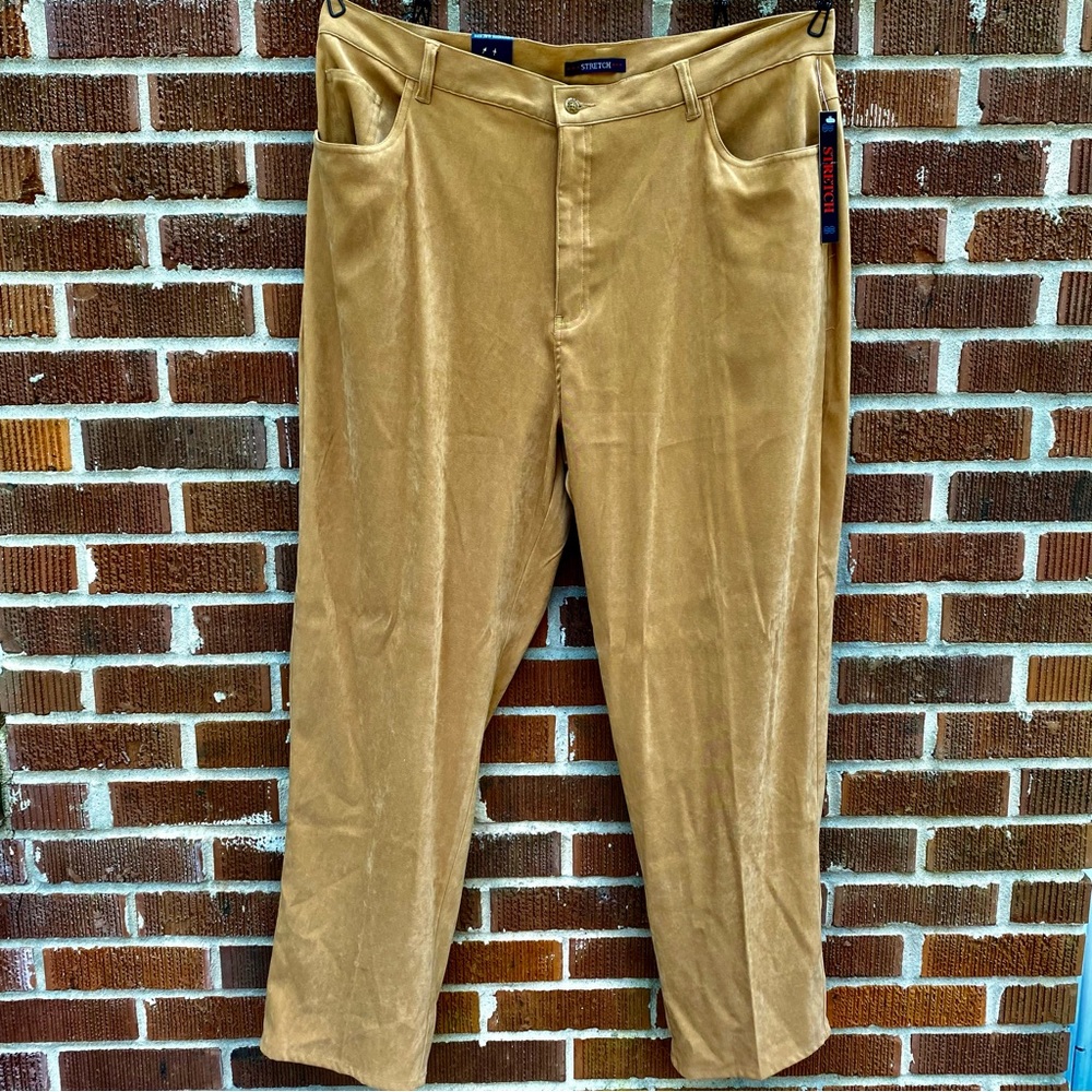 BILL BLASS tan NWT Stretch High Waisted Straight Leg Pants Size 20W